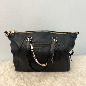 Coach 34362 Prairie Chain Satchel Handbag in Pebble Leather